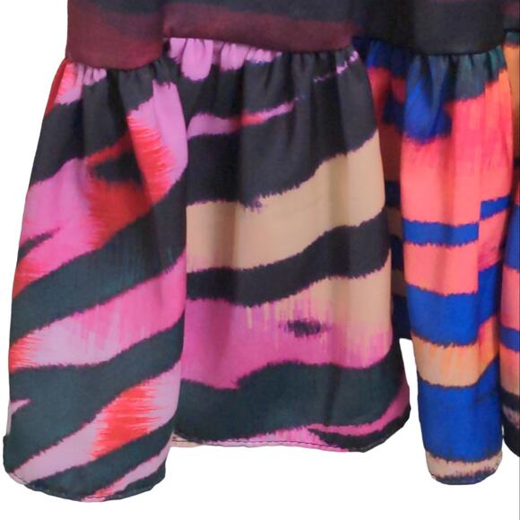 Willa Story Womens Fit & Flare Dress Multicolor Abstract Elastic Waist Midi XS - Picture 6 of 10